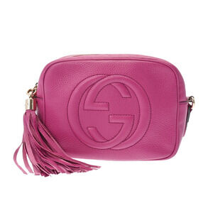 GUCCI Soho Camera Bag Tassel Purple Leather Shoulder